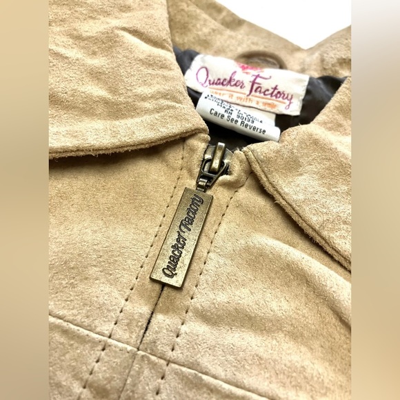 The Quacker Factory Suede Leather Jacket Embroidered Safari Size XS African - Picture 11 of 13